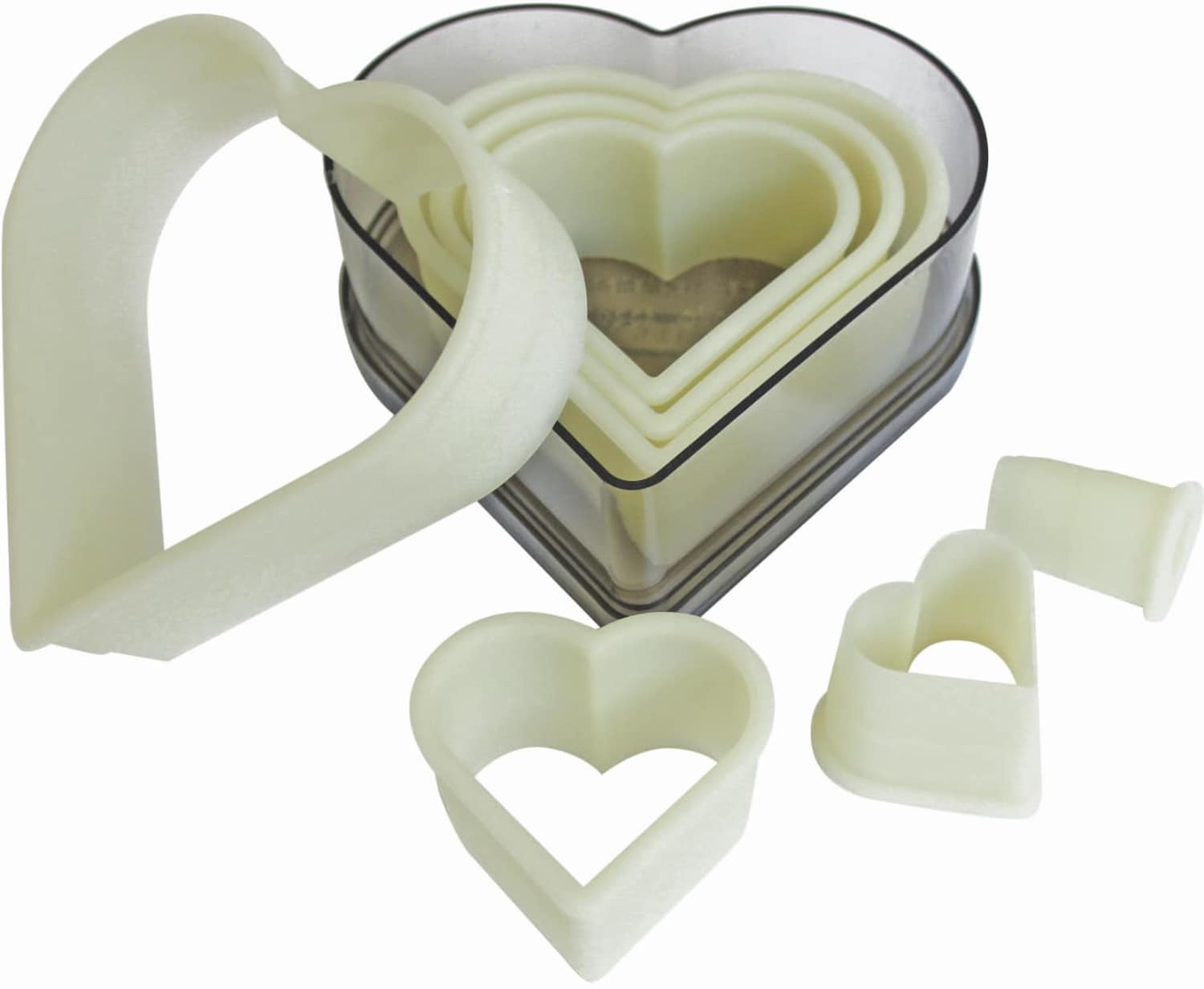 Set of pastry cutters "heart, plain" 7 pieces