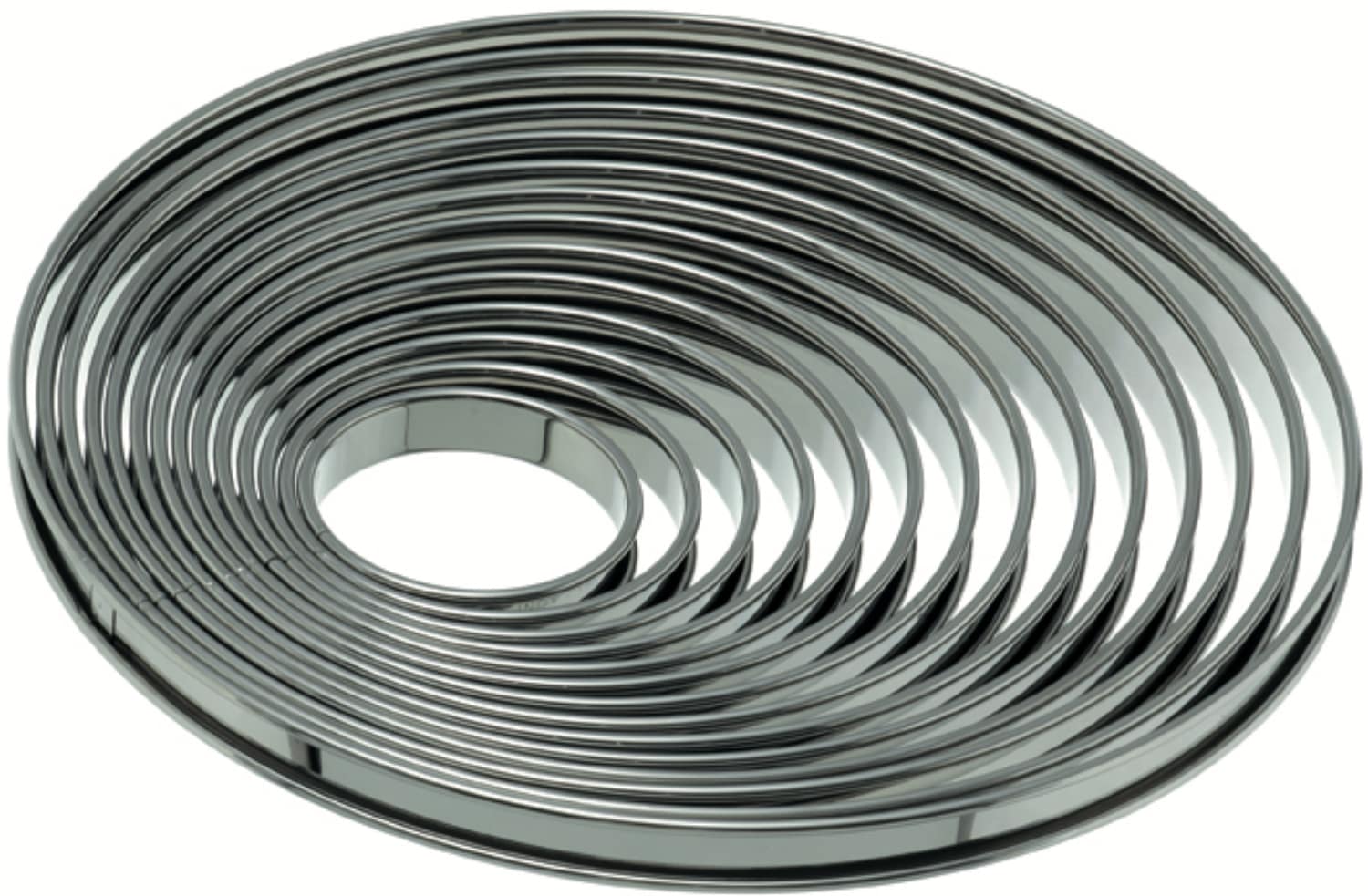 Tart rings folded rim stainless steel