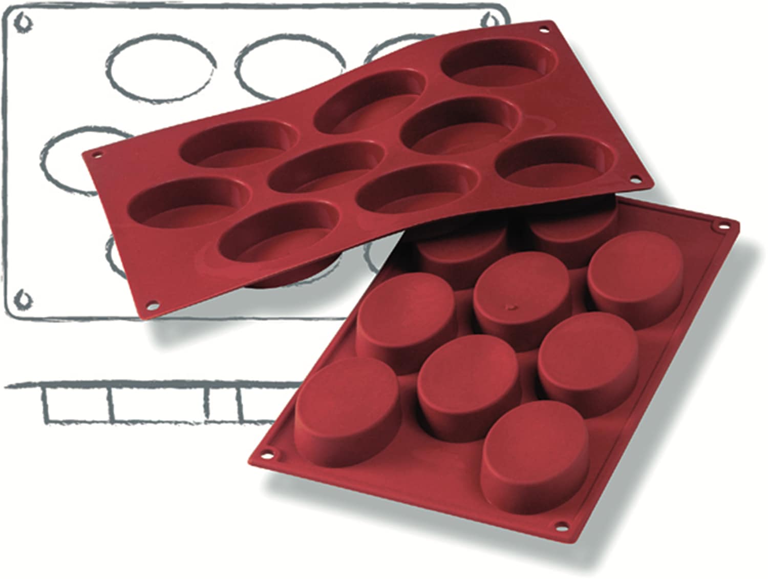 Silicone baking mould "Oval" 300 x 175 mm