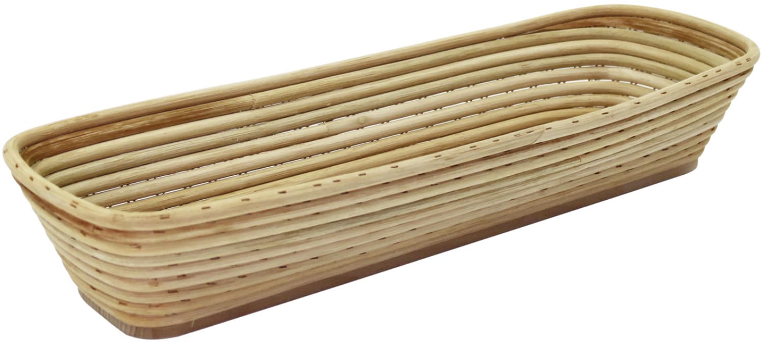 Brotformen / Gärkörbe lang, eckiger Kopf Holzboden