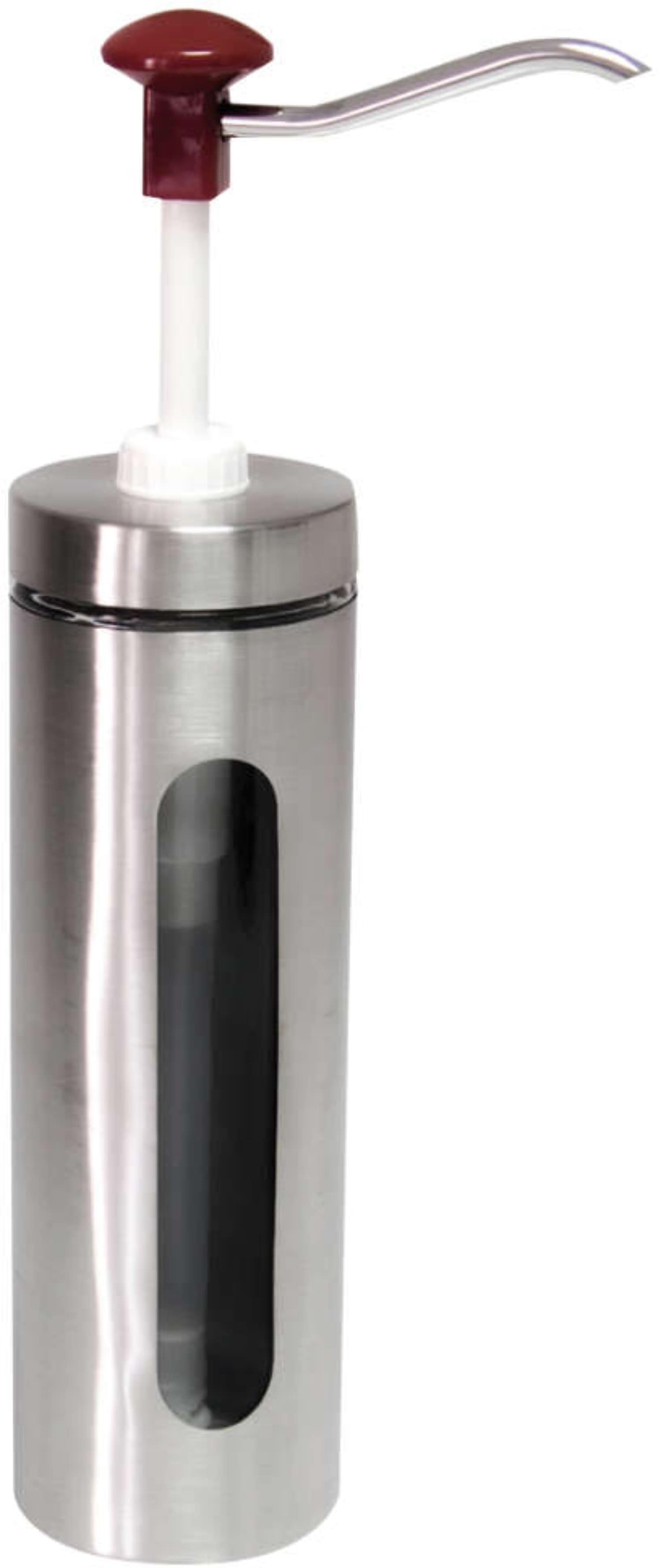 Push button dispenser with glass window
