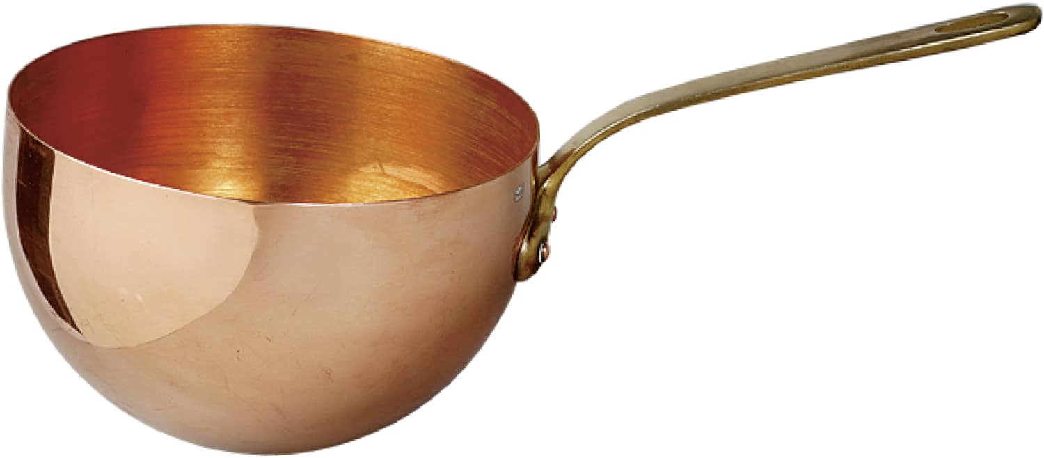 Zabaglione bowl with brass handle 