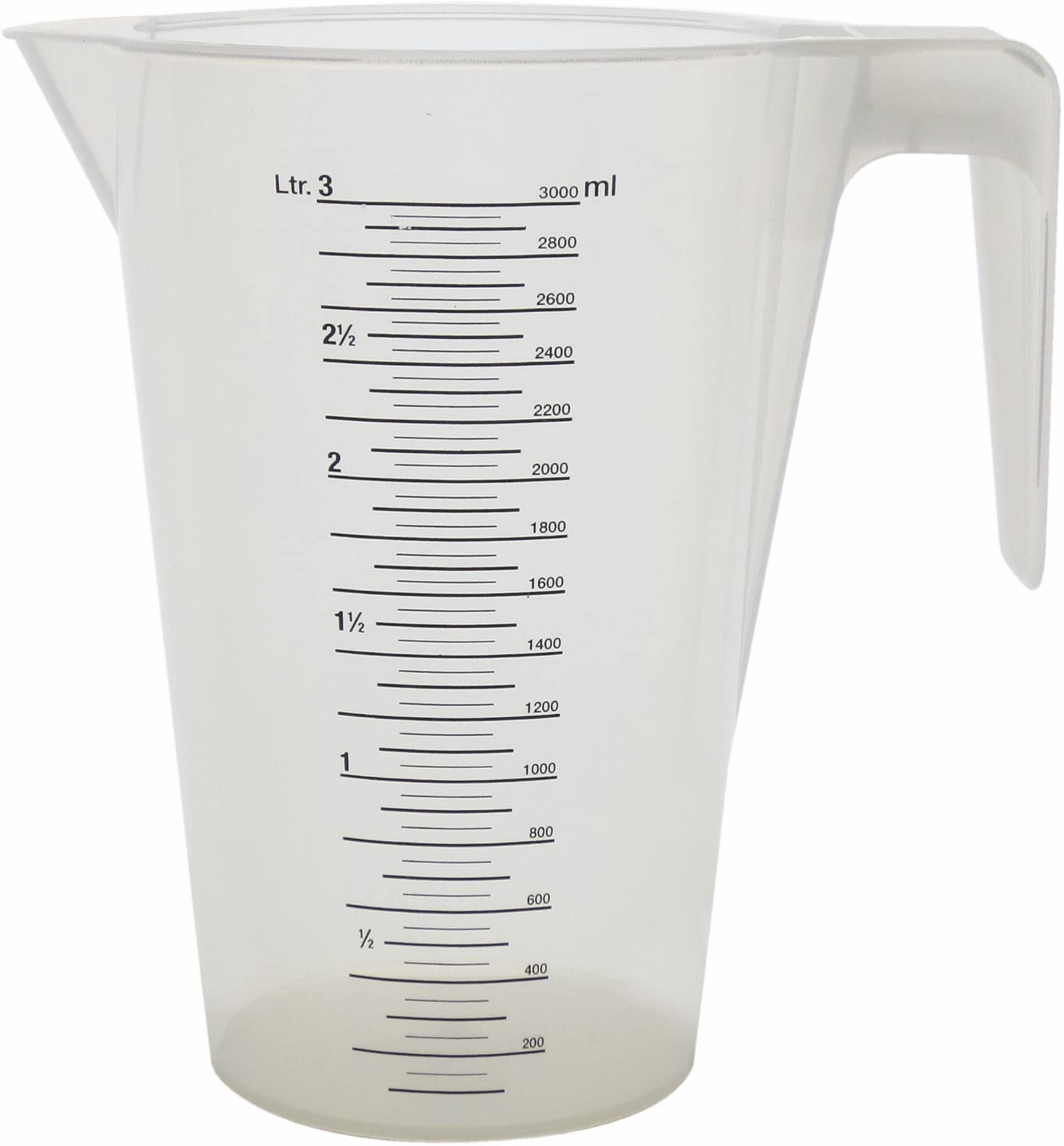 Measuring cups litre and ml scale