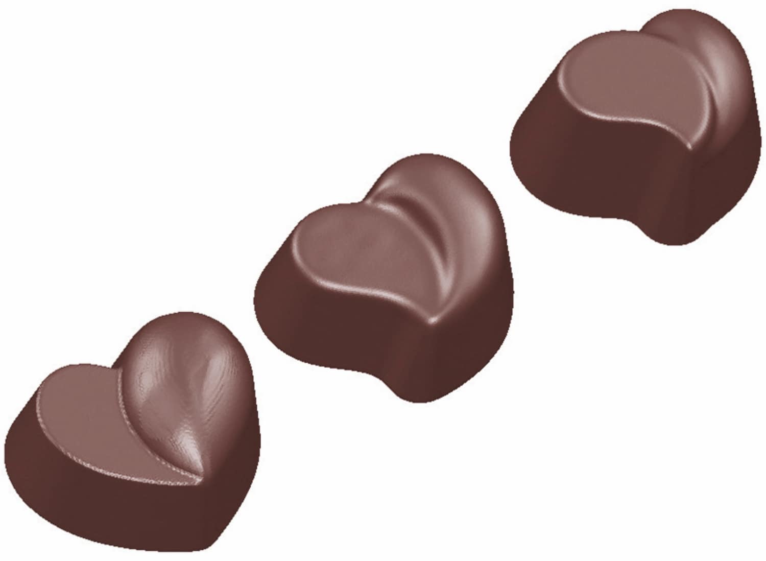 Chocolate mould "3 hearts" 421576